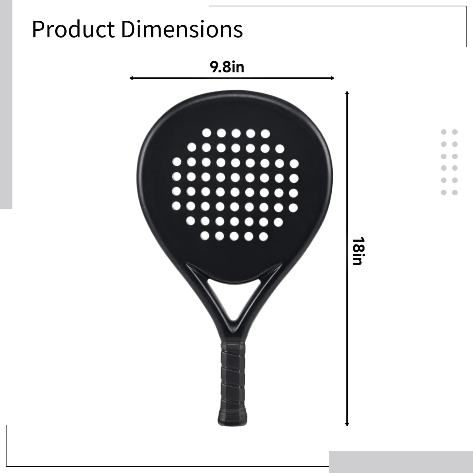 Racchetta da paddle leggera in fibra di carbonio, ideale per tutti i tipi di campo, con custodia protettiva, ottima idea regalo per tennis
