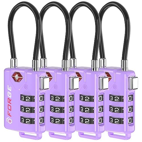 Image of TSA Approved Cable Luggage Locks, Re-settable Combination with Alloy Body