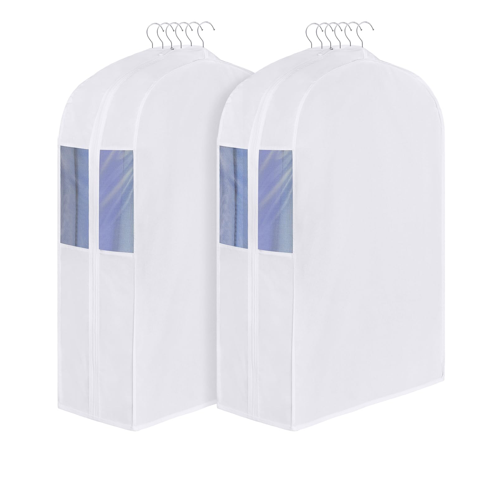 Univivi Premium Cotton Garment Bags for Hanging Clothes 32 Inch Washable Suit Storage Bags for Closet Storage with