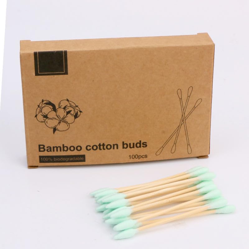 Generic COTTON SWABS bamboo cotton swabs (green)