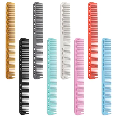 JJUNW 8 Pcs Hair Cutting Comb Professional, Salon Hairdressing Comb for All