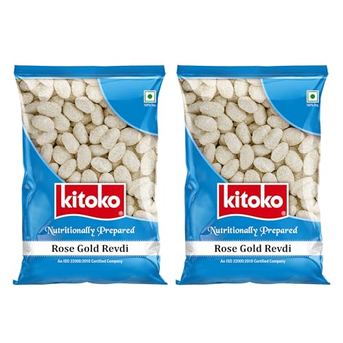 Image of Kitoko Rose Gold Revadi | Sweet Sugar Revadi | Fresh and Crunchy Rewari | Til Sweets | Sesame Candy 200g (Pack of 2)