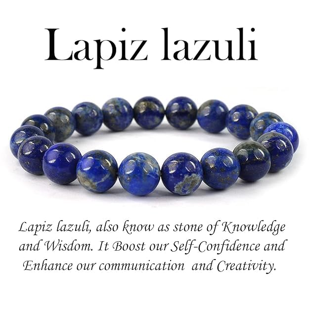 Image of Reiki Crystal Products Certified Natural Crystal Stone Round 10 mm Beads Bracelet for Men & Women | Reiki Charged Gemstone Jewellery Bracelet | Multiple Stone Variants Available