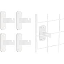 Universal Gridwall Mounting Plates for Wall Installation, White Metal Grid Wall Mount Hardware, Compatible with Most Gridwall Panels, 4 Pack, White Finish