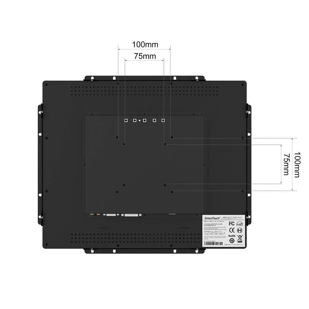 GreenTouch Moniteur LCD à écran Tactile à Cadre Ouvert 15 Pouces - PCAP capacitif -1024x768-5:4-Noir
