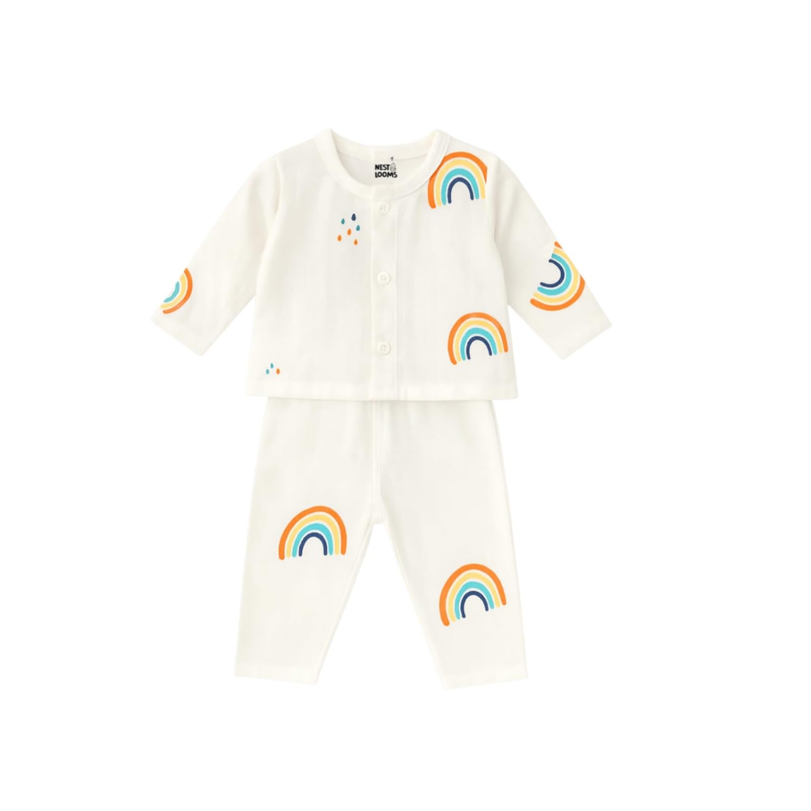 Baby Full Sleeves Soft Cotton muslin Casual Jhabla T-Shirt front open with Pyjama Pants, New Born Infant Clothes for Baby boy and girl-image-12