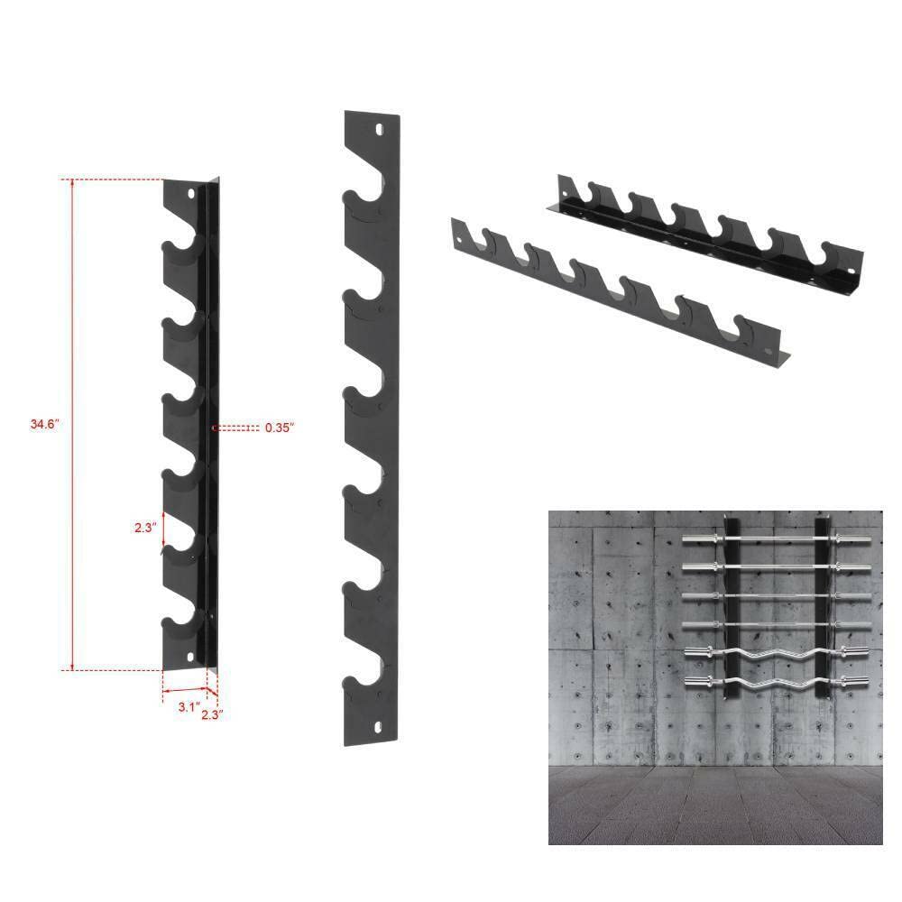 TimmyHouse Barbell Rack Storage Weight Plate Hold 6 Barbells Six-Story Wall-Mounted Home