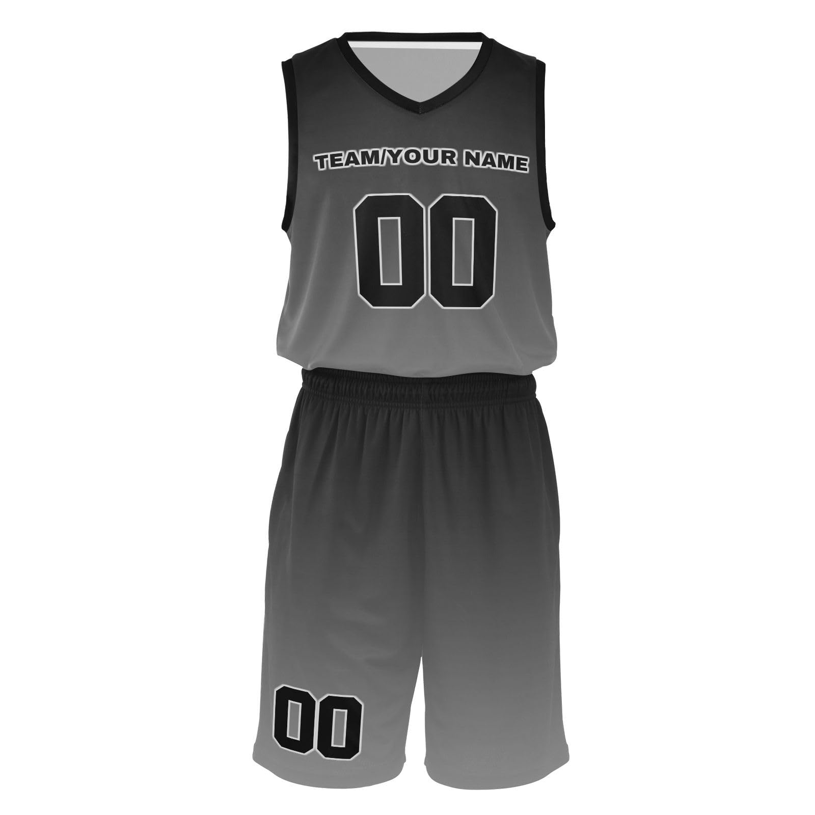 Black Gray Custom Basketball Jersey Uniform for Men Women Youth Personalized Sportswear Printed Team Name Number Logo M