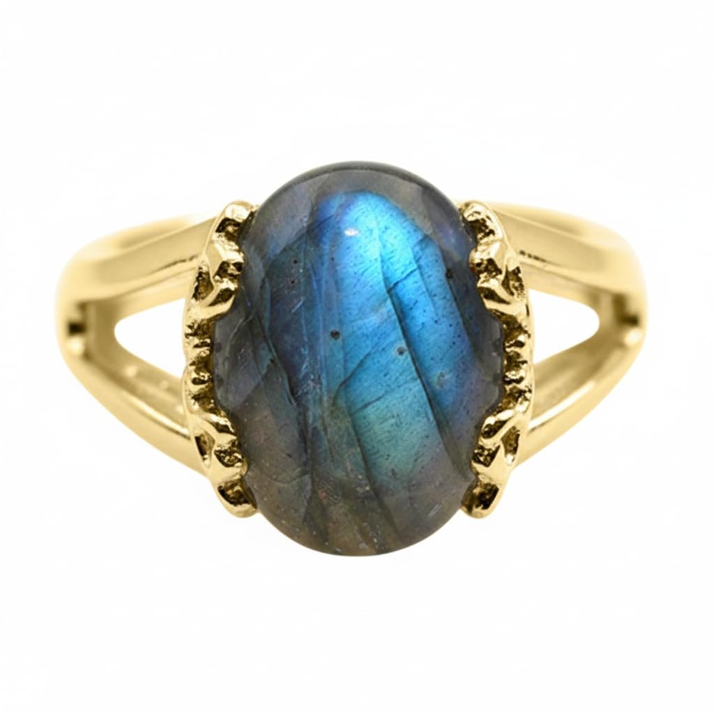 55Carat Choose Your Color Genuine Stone Ring 18K Gold Plated Oval Handmade Jewellery for Gift Sizes 4-13
