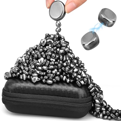 Image of Dilabnba 550PCS Ferrite Putty Fidget Toys for Adults with 2 Magnet Stones, Ferrite Putty Beads, Magnetic Desk Toys for Office Focus, Creative Sensory Play & DIY Gifts (Black)