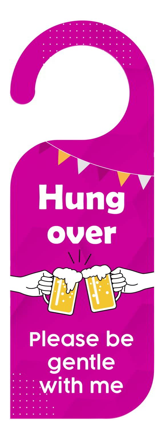 ASHVAH Hung over Please be gentle with me Door Hanger/Door Sign, Do not Disturb Door Knob Hanger/Door Tag for Bedroom, Couple, Studyroom, Home, Office, Meeting, Sleeping D-055