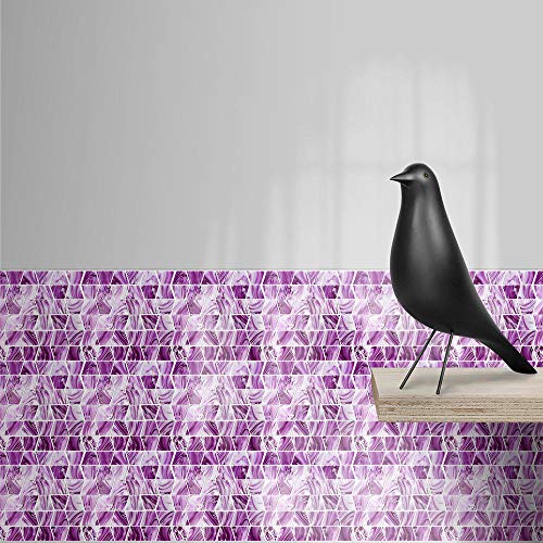 Erkj 20-Sheet Kitchen Backsplash Peel And Stick Wall Tile,Vinyl Self Adhesive Waterproof Decorative Wall Tiles Stickers,Purple Water Wave,7.9X7.9Inch=20X20Cm #TOP5