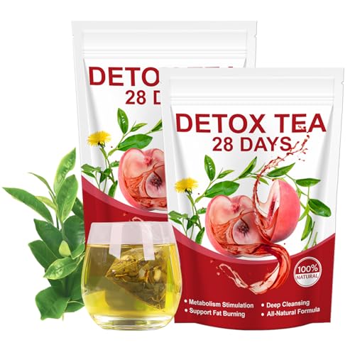 56 Paquetes Detox Tea Adelgazante, Infusión Drenante y Adelgazante, Quema Grasas, Alivia La Hinchazón y Reduce El Peso - Té Verde, Té Oolong, Rosa, Hoja de Loto, Ingredientes Naturales