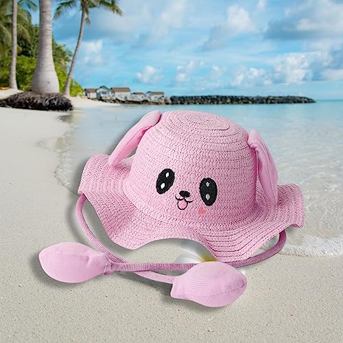 Sombrero de paja con orejas movibles para la playa miniatura 2
