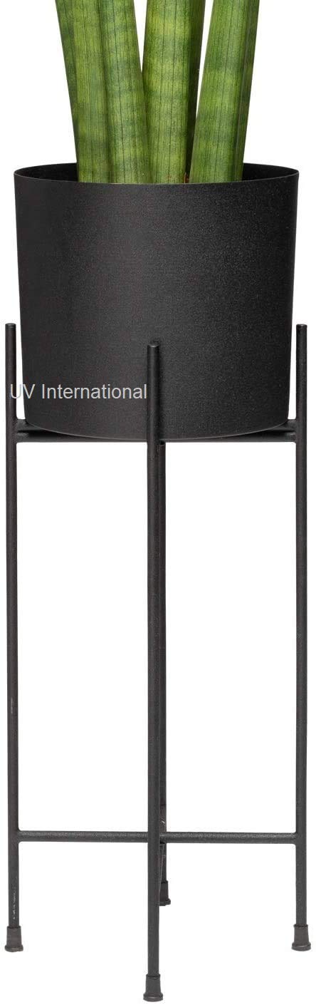UV International Modern Planters with Stand, 7 Inch Large Planter Pots with Metal Stands, Flower Pot Living Room Decor for Orchid, Aloe, Large Cactus Plants, 20 Inch Tall (B08L1NRBXY) Amazon Price History, Amazon Price Tracker