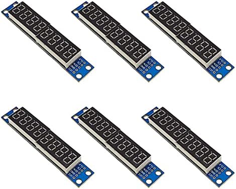 Haldzemo MAX7219 8-Digit 7-Segment Digital 0.36" 8 Bits Red LED Display Tube Module for Arduino 51/AVR/STM32 (6 Pcak)