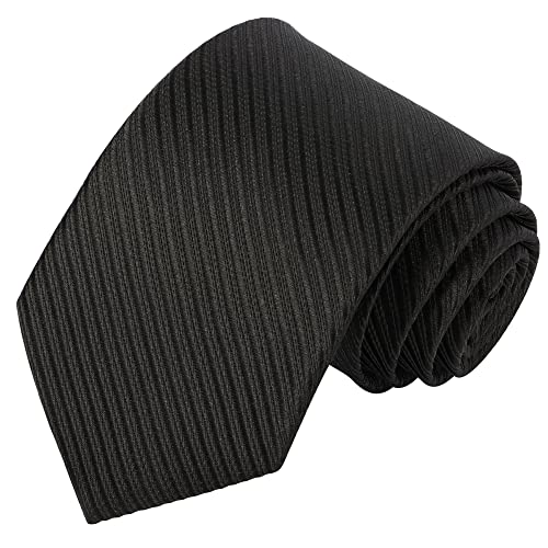 BLACKCUP Herren Krawatte einfarbige 8 cm, Krawatte für Herren Geschäft Hochzeit (Schwarz) Cover
