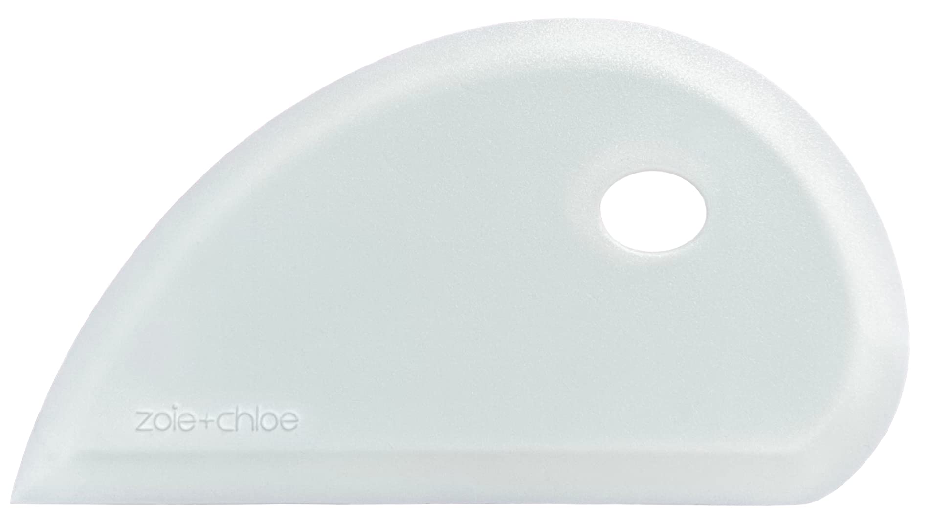 Zoie + ChloeZoie + Chloe Multipurpose Silicone Bowl Scraper - Dough Scraper for Cleaning Mixing Bowls, Baking Pan - Silicone Scraper Spatula For Painting, Smoothing, Frosting, Cake Decorating - White, 7x3.75"