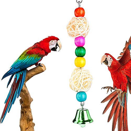 Bird Parrot Toy Set 6 Pack Kleurrijke Pet Bird Toys Houten Hangende Stand Ladder Bird Swing Kauwspeelgoed voor… - Afbeelding 6