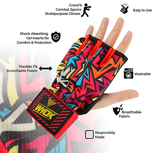 Hand Wraps Boxing Inner Gloves - Gel Elasticated Padded Bandages Under Mitts Long Wrist Support For Mma Muay Thai Kickboxing Martial Arts Training | Fist Protector (Passionate Picasso, S/M) #TOP5