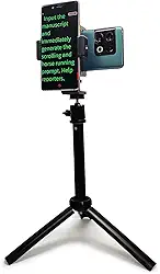 Teleprompter para iPhone e Android, suporte de telefone duplo para gravação de vídeo, kit de teleprompter Neewer, o design dobrável permite fácil armazenamento e transporte, versão de mesa de 50 cm