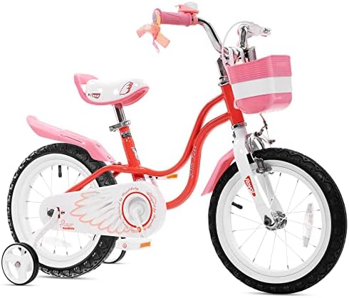 Royalbaby Girls Princess Bike Kids Bicycle with Basket & Mudguards 14 16 18 Inch Toddler Beginner Child Cycle for Age 3-10 Years, Training Wheels Options