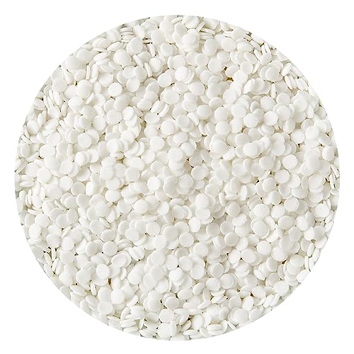 BrandNewCake® Mini Confettis Comestibles Blancs Ø4mm 60g - Décoration de Gâteau - Sprinkles - Parfait pour la Pâtisserie