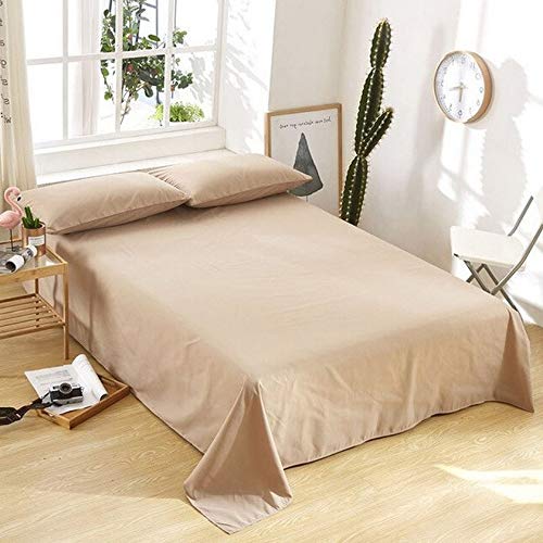 OPTRA - Basics Home 300 Tc Solid Microfiber Double Bedsheet with 2 Pillow Coves, Size (91 inch x 95 inch)- Beige