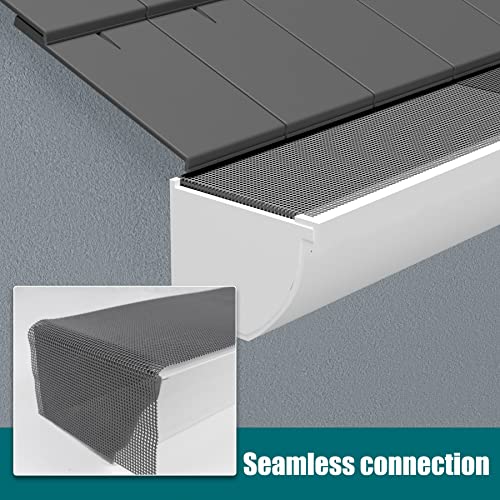 Daisypower Gutter Guards,4\", 5\", 6\" Stainless Steel DIY Leaf Protection,Micro-Mesh Gutter Cover System fits Any roof or Gutter Type,Anti-Leaf,Prevents Roof Clogged Downspouts,48ft (Grey) - Thumbnail 6