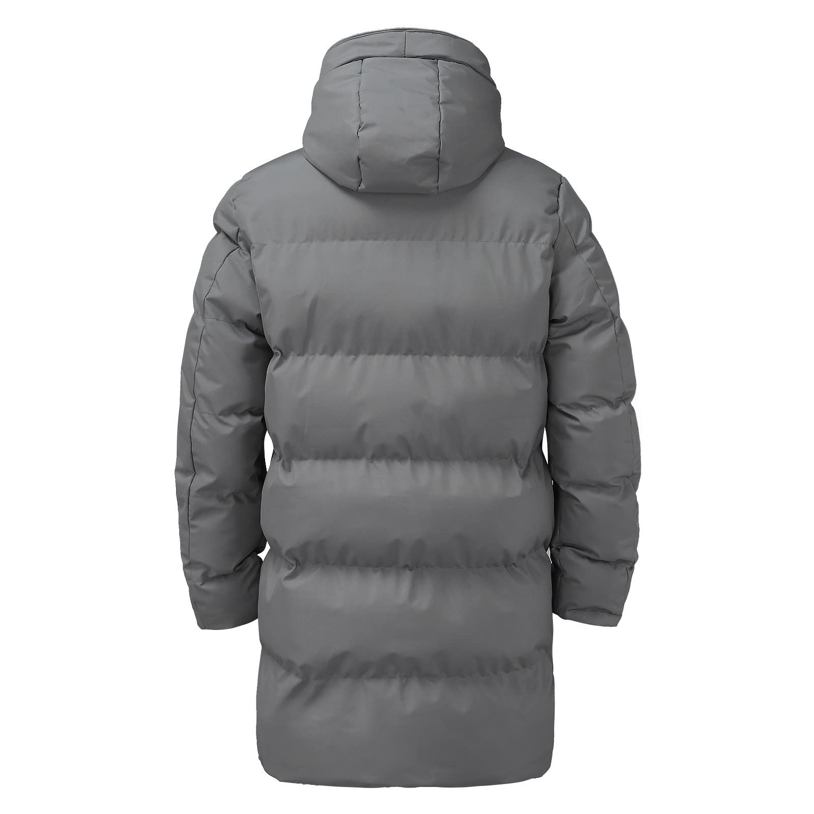 Piumino da uomo, caldo, lungo, trapuntato, autunno e inverno, termico, con cappuccio, tinta unita, leggera, giacca invernale comoda, calda trapuntata