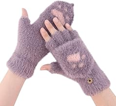 Girls Winter Gloves with Touch Screen Finger for Women Woolen warm Rabbit Fur Gloves Mittens | Soft Fleece Windproof Mobile Screen Touch Hand Gloves (Freesize)