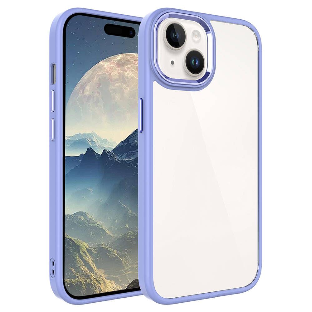 Zore Apple için uyumlu iPhone 15 Plus Kılıf Zore Krom Kapak Lila
