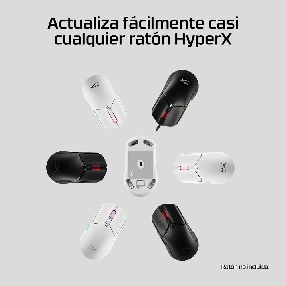 HyperX Pulsefire Haste 2 Pro - Ratón Gaming inalámbrico, RGB, Ultra-Ligero 61g, 4K, batería 90h, 6 Botones ópticos + Skates de Vidrio