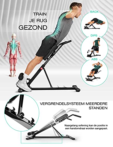 Sportstech gezond en fit in 2020 6in1-rugtrainer & buiktrainer incl. dipstang voor thuis, ergonomisch in hoogte verstelbaar, sluit- en EasyFolding-systeem, opvouwbare hyperextension hometrainer BRT150… - Image 4