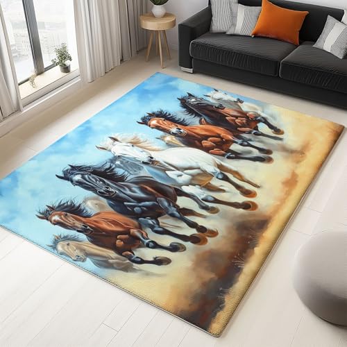 Genérico Alfombras de baño Suave Absorbente Antideslizante, Caballos Polvo Naturaleza Poder Cine Alfombra Pelo Corto Lavable a máquina, 80 x 150 cm niños y niñas Dormitorio Cocina
