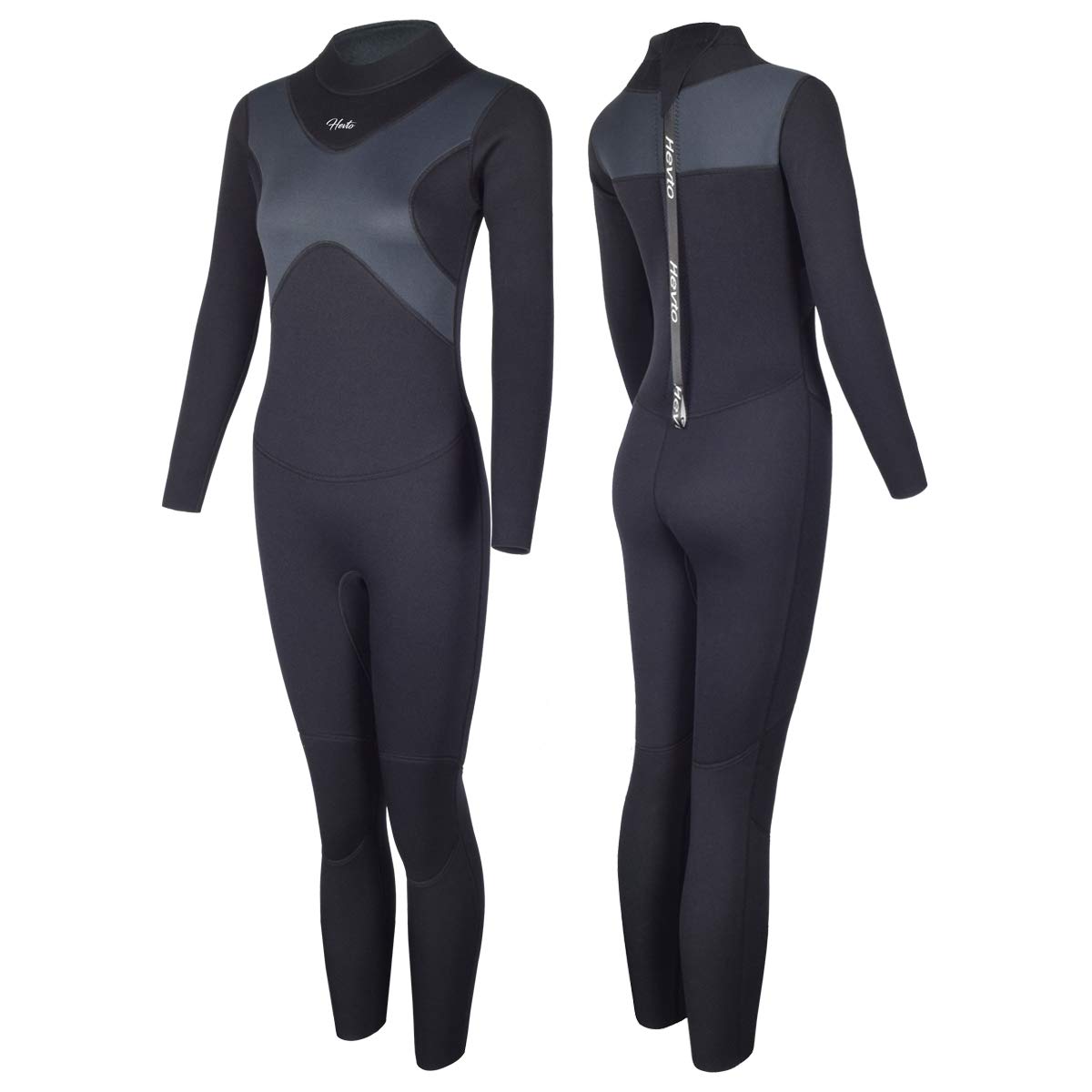 Hevto Wetsuits Men and Women 3mm Neoprene Full Scuba Diving Suits Surfing Swimming Long Sleeve Keep Warm Back Zip for Water Sports…