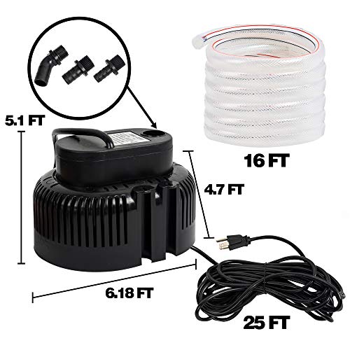 800 GPH Pool Cover Pump, Electric Swimming Pool Cover Pumps Above