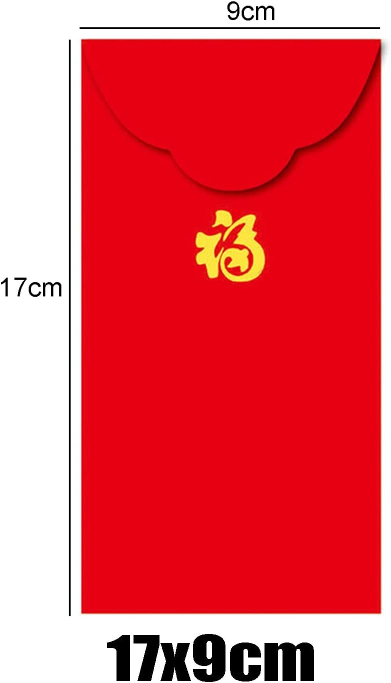 旧正月の祝福の赤い包み 中国の新年の赤い封筒、クリスマスと新年の赤いポケットギフトマネーエンベロープ、9x17cm