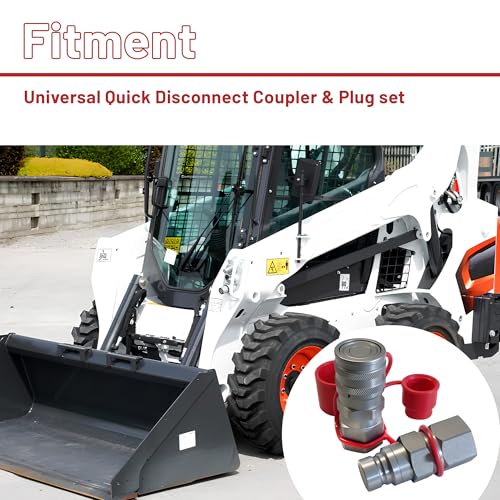 Image of 1 /2 inch SAE Flat Face Hydraulic Quick Connect Coupler Set,(3 /4 inch-16 ORB) Thread, 1 /2 inch Body,5076 PSI, ISO 16028, Fit for Skid Steer & Compact Equipment