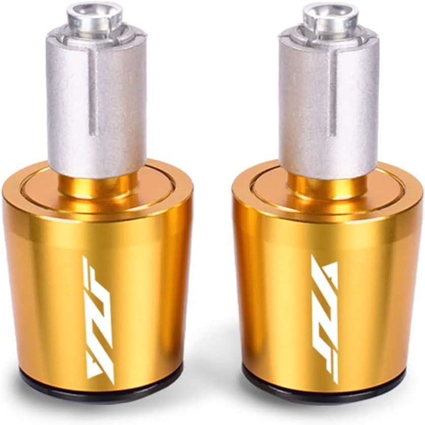 CNC Motorcycle Accessories 22MM Handlebar Grips Handle Bar Cap End Plugs for Yamaha YZF R3 R25 R6 R15 R1 R125 2019 2020 2021 (Color : Gold)