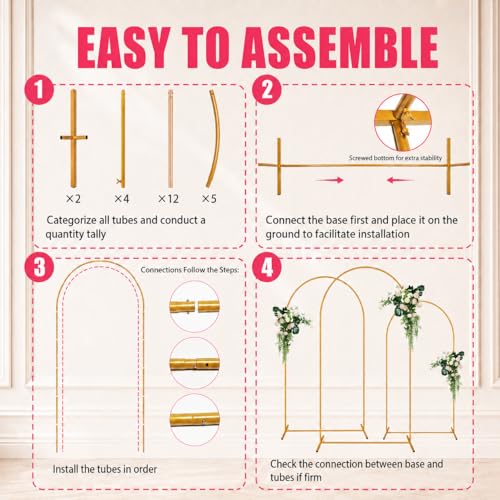 Image of 2 Pack Arch Backdrop Stand (7.2FT /6FT), Balloon Arch Stand