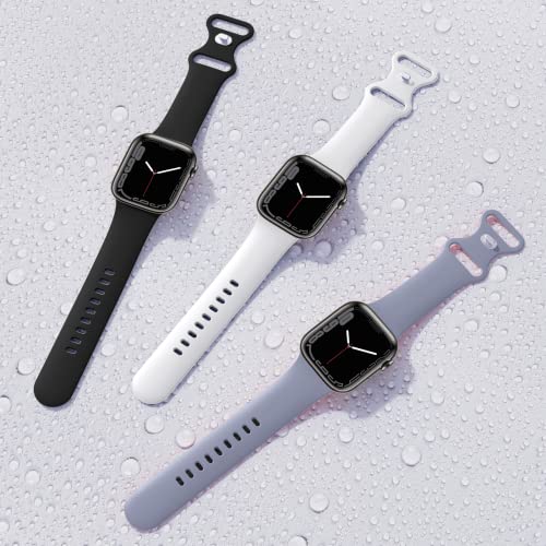 Image of (6 Packs) Sport Bands Compatible with Apple Watch Band 38mm 40mm 41mm 42mm 44mm 45mm 46mm 49mm Silicone iWatch Band Ultra 3 2 1 SE Series 11 10 9 8 7 6 5 4 3 2 1 Women Men
