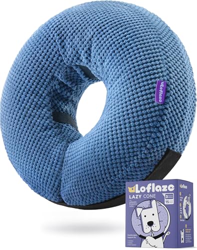 Image of Loflaze Inflatable Dog Cone Collar - Dog Neck Donut Cone Collar Alternative After Surgery - Soft Cone for Large Medium Small Dogs Cats - Alternative Recovery E Collar (Blue, XL)