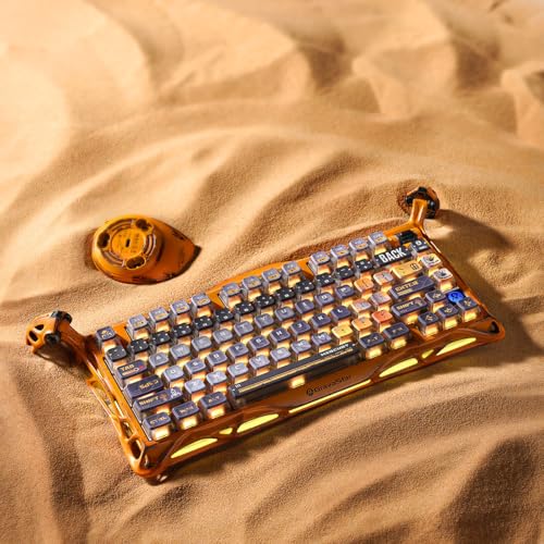 Image of GravaStar Mercury K1 Pro Wireless Mechanical Gaming Keyboard, Aluminum Alloy 75% Layout, Hot-Swappable RGB Custom Keyboard with Linear Switches - Handcrafted Battle-Worn Yellow Edition