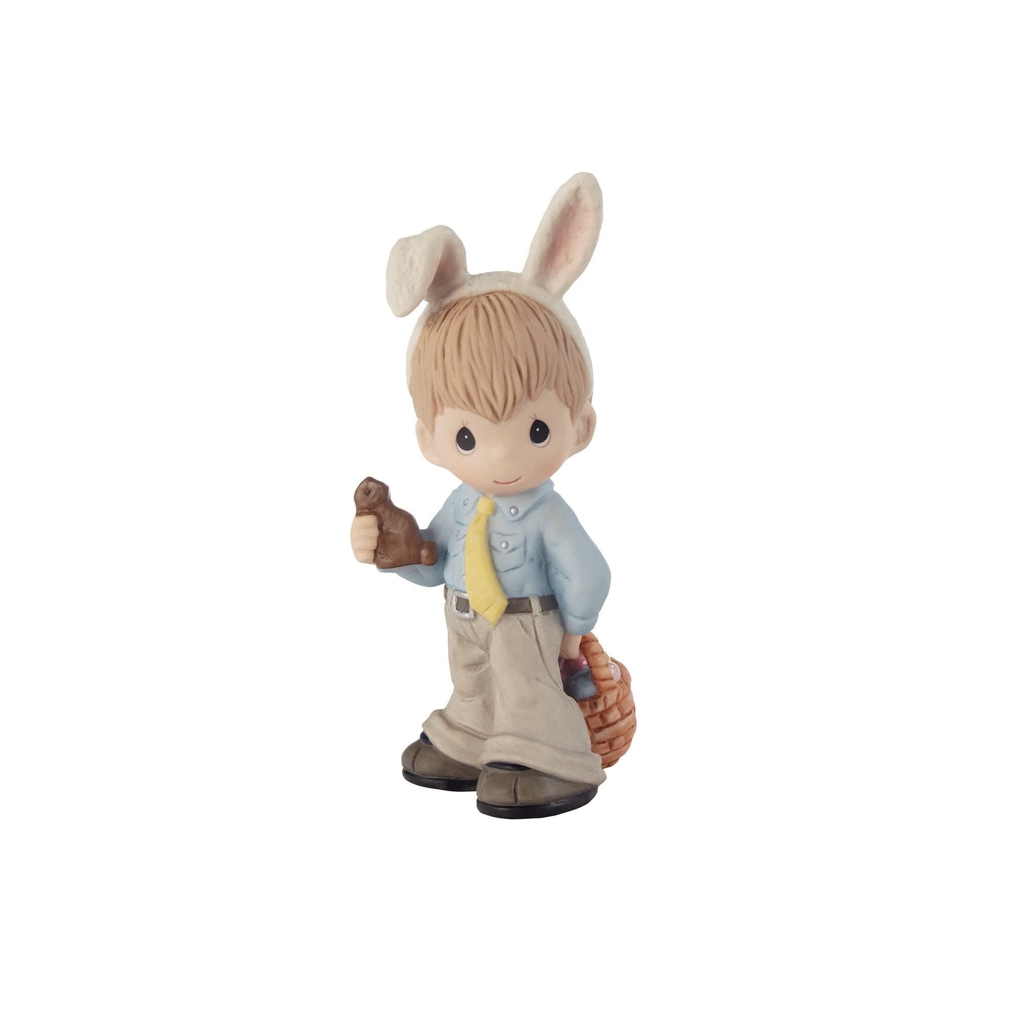 Precious Moments Boy in Easter Outfit and Bunny Ears Figurine