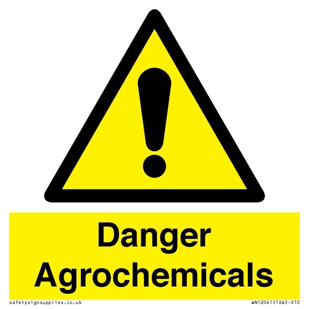 Danger Agrochemicals Sign - 100x100mm - S10