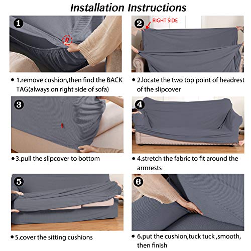 image for Turquoize Stretch Sofa Slipcover 2 Piece Loveseat Cover with Separate 