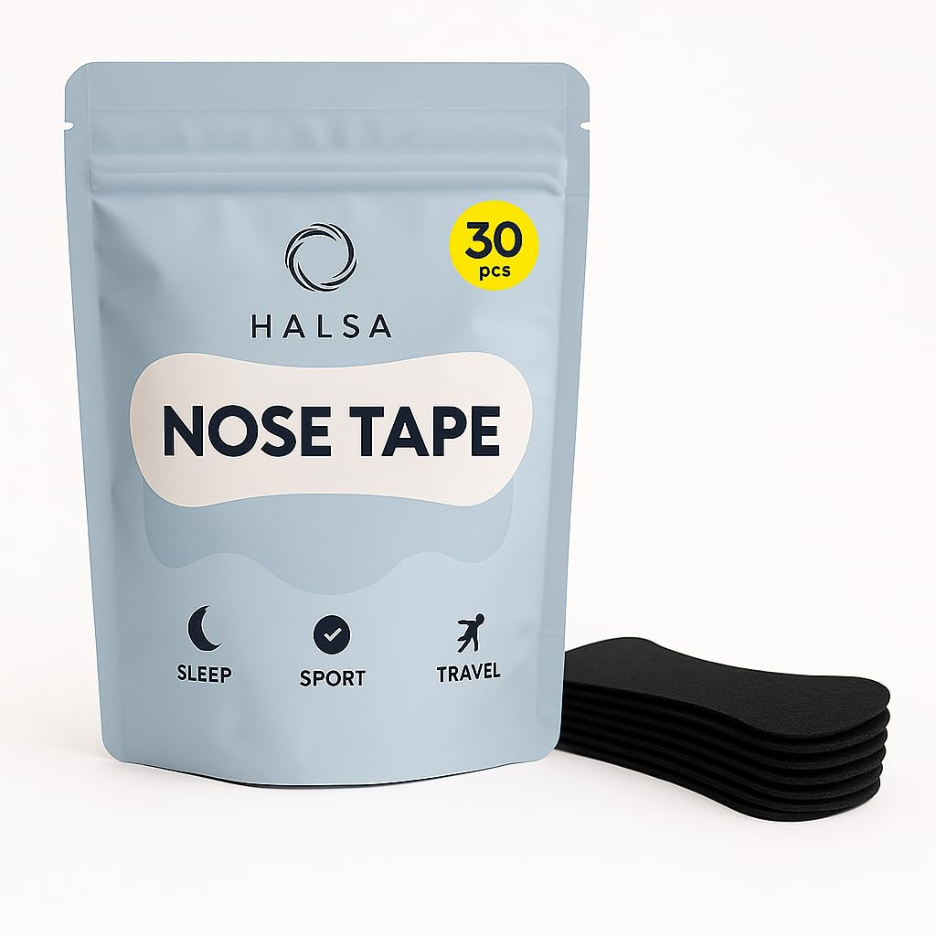 Halsa Nasal Breathing Strips 30 Count Extra Strength Nose Strips for Snoring Sleep Better Airflow Strong Adhesion Sweat