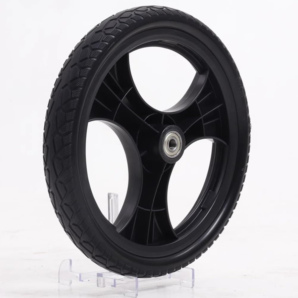 12 Calowy Ręczny Tylny Zestaw Kół do Wózka Inwalidzkiego, Opona Solidne PU 12x1,75, Wymiana Koła Wózka Inwalidzkiego, Łożysko: 12 mm(Noir)