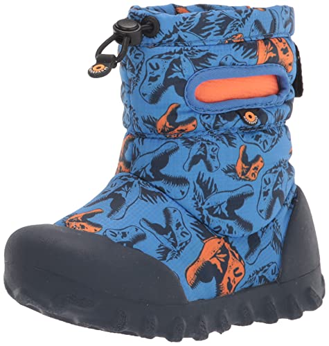 BOGS - Bogs B Moc Snow Boot, Cool Dinos Print-Blue, 6 US Unisex Big Kid